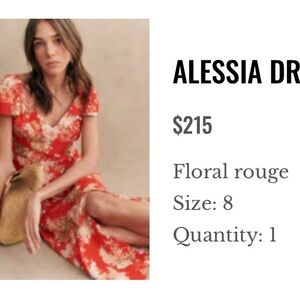 Alessia Red Floral Midi Dress